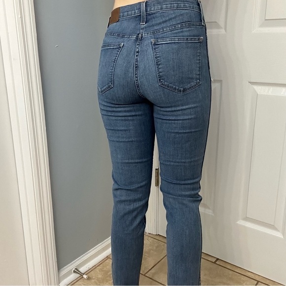 Madewell Jeans Stovepipe Ripped Straight Tapered Slim Blue Denim Cotton Size 27 - Picture 2 of 6